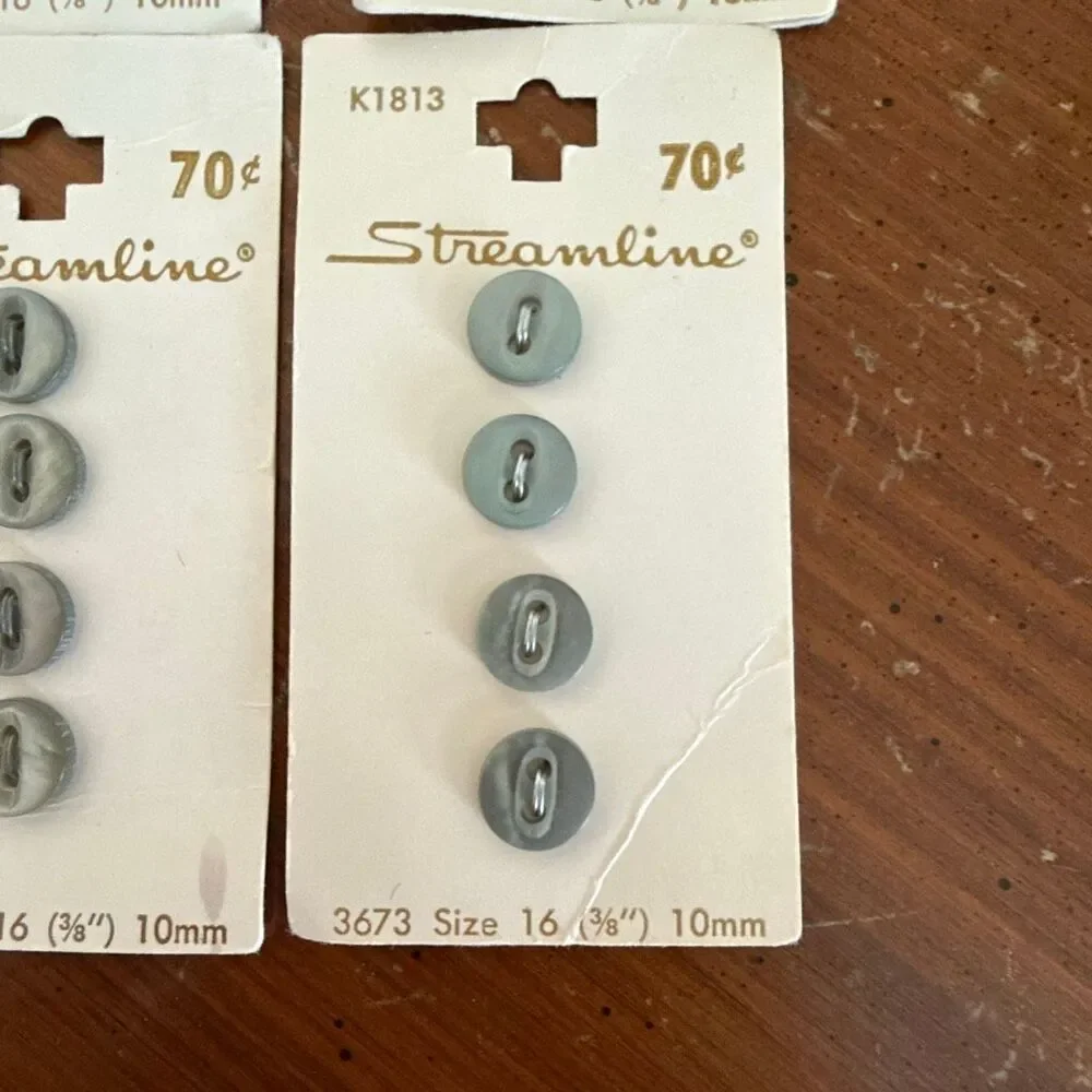 Vintage Streamline Gray Buttons Made in Italy | 16 Total | Size 16 (3/8”) | New